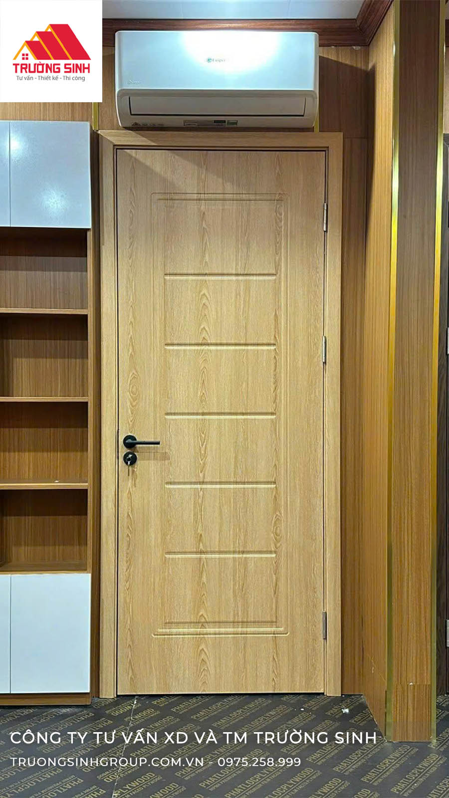 Cửa Composite màu vân gỗ sồi